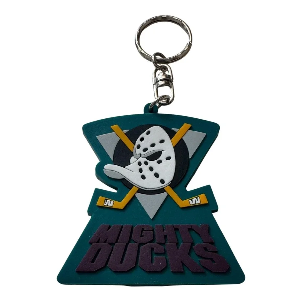 Mighty Ducks of Anaheim NHL Hockey Goalie Mask Logo Rubber Keychain Disney World